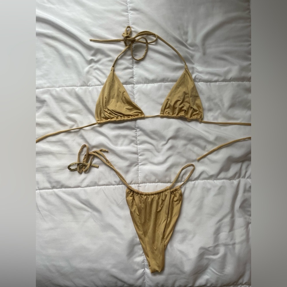 Monica Hansen Malibu Swimwear Golden bikini revolve